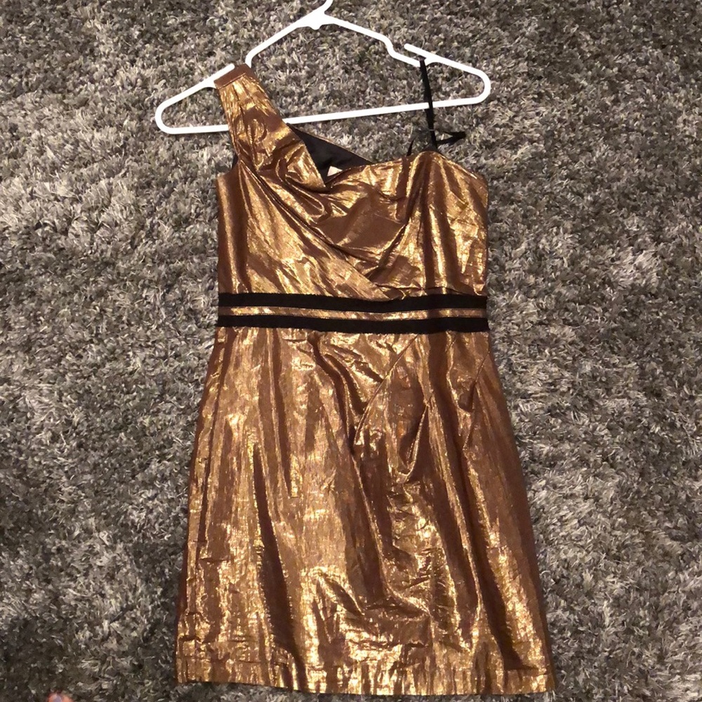 BCBG gold dress